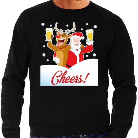 Plus size Christmas sweater Drunk Santa/Rudolf black men