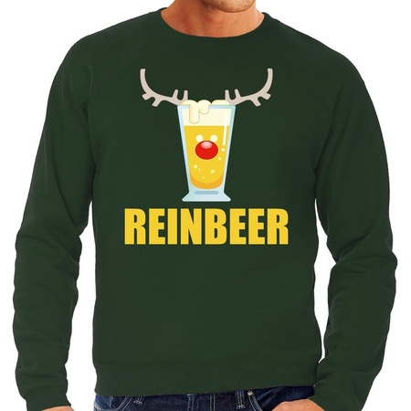 Big size Christmas sweater Reinbeer green men