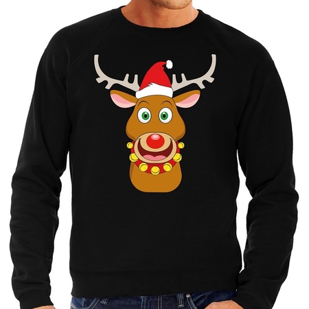 Plus size Christmas sweater Rudolf reindeer black men