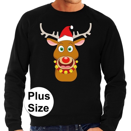 Plus size Christmas sweater Rudolf reindeer black men