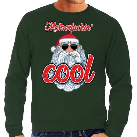 Big size Christmas sweater motherfucking cool green for men