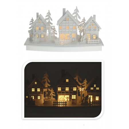 Wooden Christmas village with light type 3