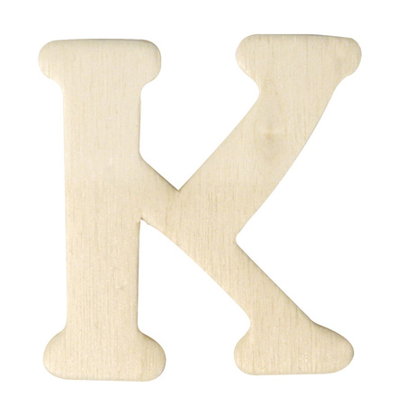 Wooden letter K 4 cm