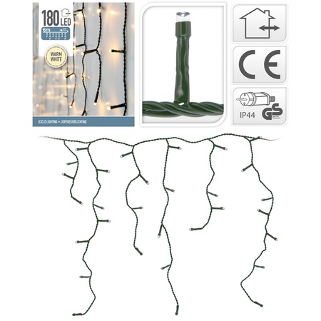 Icicle lights warm white outdoor 180 LED - 6 meters