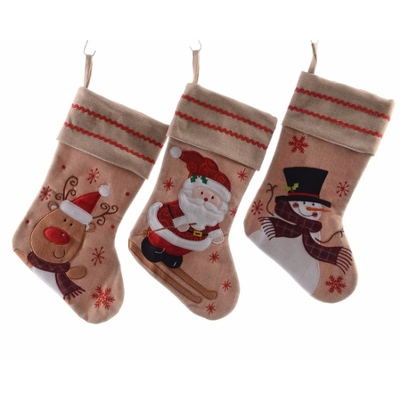 2x pieces cotton Christmas socks 45 cm