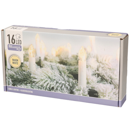 Candle lights warm white indoor 16 LED - 4 meters
