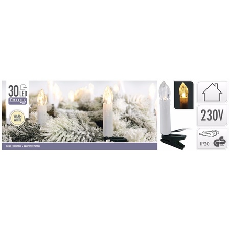 Candle lights warm white indoor 30 LED - 7 meters
