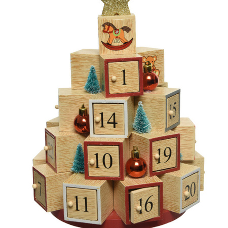 Christmas decoration advent calendar tree MDF 28 cm