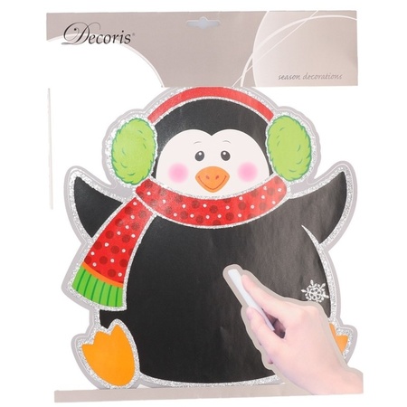 Christmas deco penguin chalkboard 31 x 38 cm