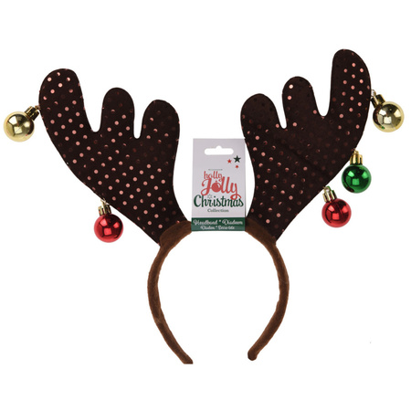 Christmas diadem/hairband brown reindeer for adults