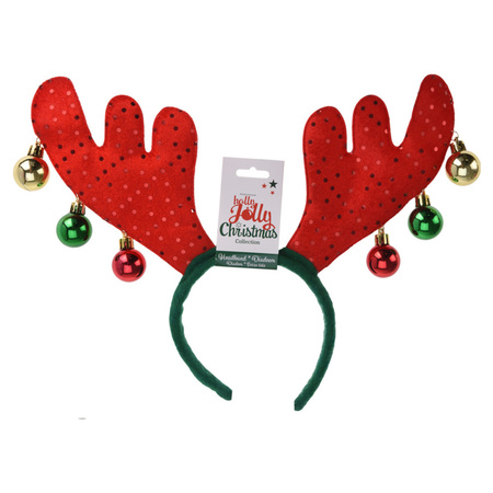 Christmas diadem/hairband red reindeer for adults