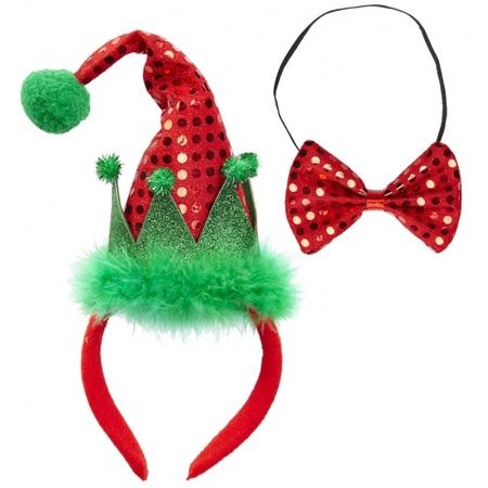 Christmas mini elf hat tiara with bow