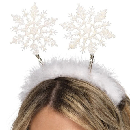 Kerst diadeem/tiara met sneeuwvlokken