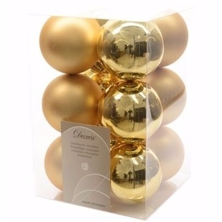 Christmas baubles gold 6 cm Christmas Gold 12 pieces