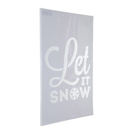Kerst raamsjablonen/raamdecoratie Let it snow tekst  54 cm