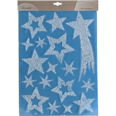 Christmas deco window stickers glitter stars 30 x 40 cm
