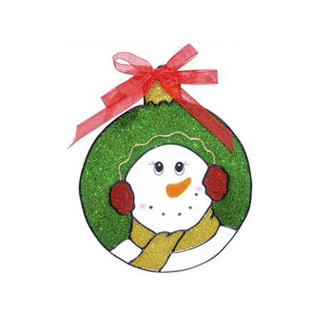 Kerst raamstickers/raamdecoratie sneeuwpop plaatjes 18 cm
