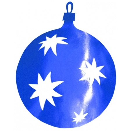 Kerstbal hangdecoratie blauw 40 cm van karton
