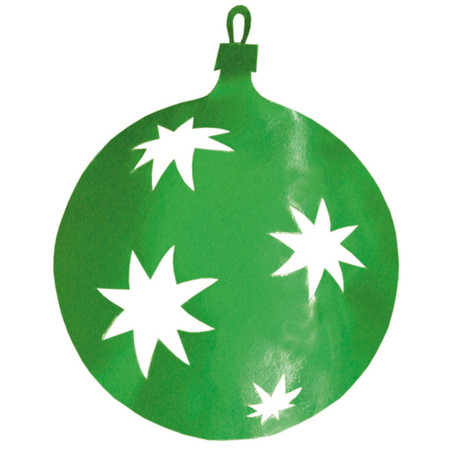 Christmas bauble hanging decoration green 30 cm made of cardboard