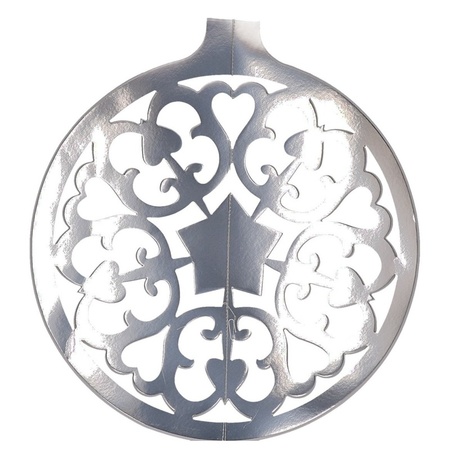 Christmas bauble hanging decoration silver 49 cm made of cardboard
