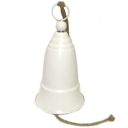 Large christmas bell 23 x 45 cm metal white