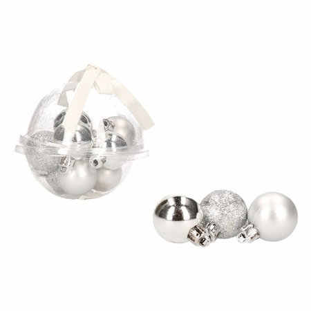 Christmas balls 3 cm 12x pcs silver