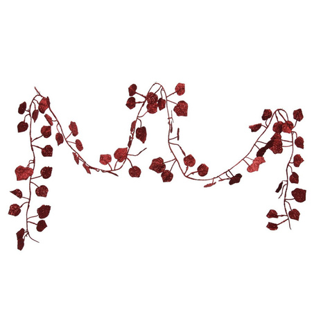 Christmas tree garlands with red leaves 200 cm