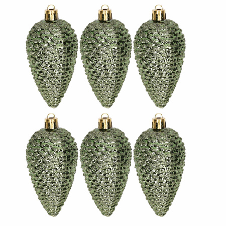 Christmas bauble pine cones green Ambiance Christmas 6 pieces