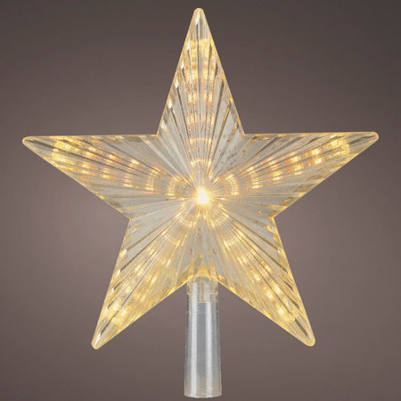 Christmas tree deco LED star tree topper warm white 22 cm