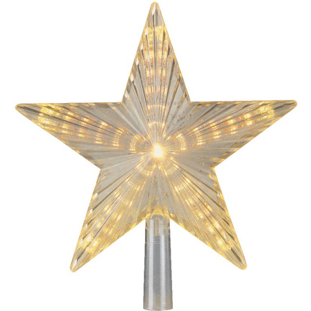Christmas tree deco LED star tree topper warm white 22 cm