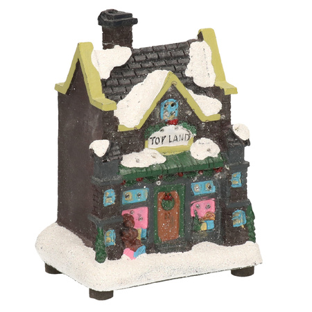 Christmas village toystore figurine12 cm with LED lighting