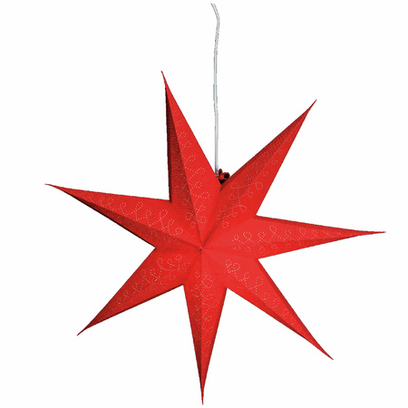 Red paper christmas stars decorations 60 cm 