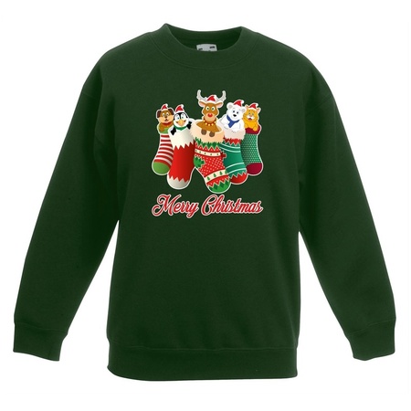 Christmas sweater xmas socks merry christmas green for children