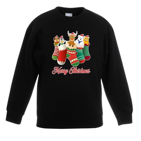 Christmas sweater xmas socks merry christmas black for children
