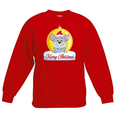 Christmas ball sweater mouse red for kids