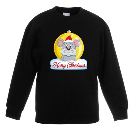 Christmas ball sweater mouse black for kids