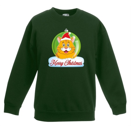 Christmas ball sweater red cat green for kids