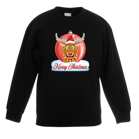 Christmas ball sweater Rudolph black for kids