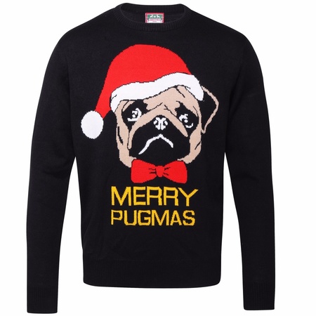Christmas jumper with pug for men/women