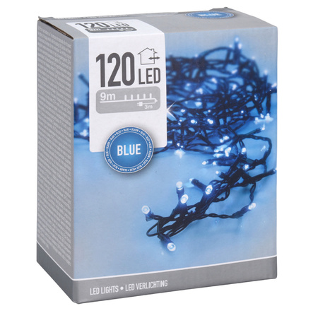 Christmas/party lights with 120 blue LEDS 900 cm