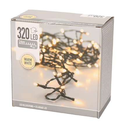 Christmas lights warm white outdoor 320 LED - 24 meters