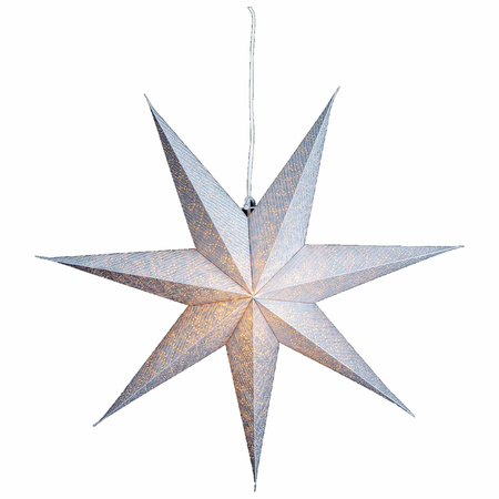 Silver paper christmas stars decorations 60 cm 