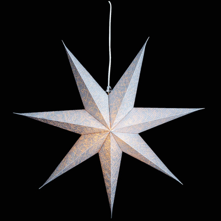Silver paper christmas stars decorations 60 cm 
