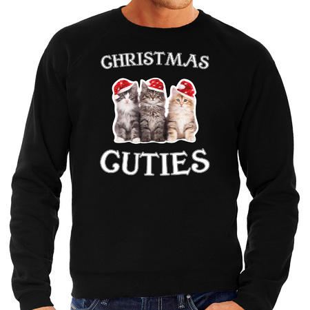 Kitten Christmas sweater Christmas cuties black for men