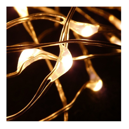 Christmas copper lights LED, timer warm white 20 lights 1 meter