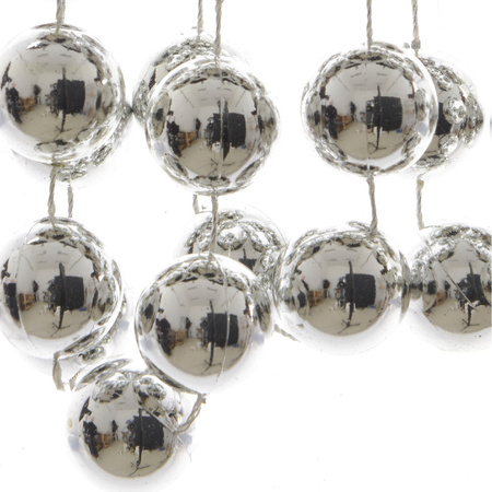 Silver XXL beaded garlands 270 cm Christmas decorations