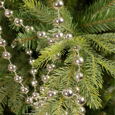 Silver XXL beaded garlands 270 cm Christmas decorations