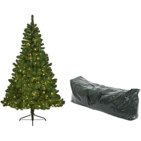 Kunst kerstboom Imperial Pine 180 cm met lichtjes en opbergzak