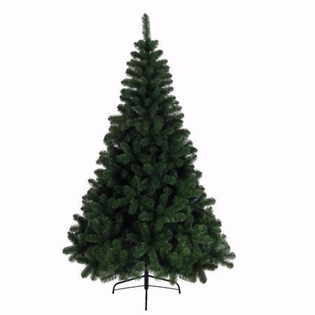 Groene kunst kerstboom 240 cm inclusief warm witte kerstverlichting
