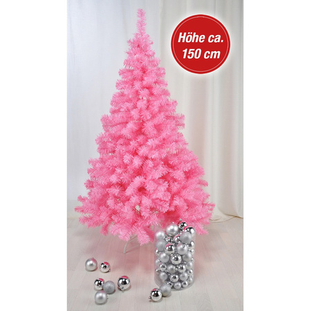 Kunst kerstboom/kunstboom roze 150 cm